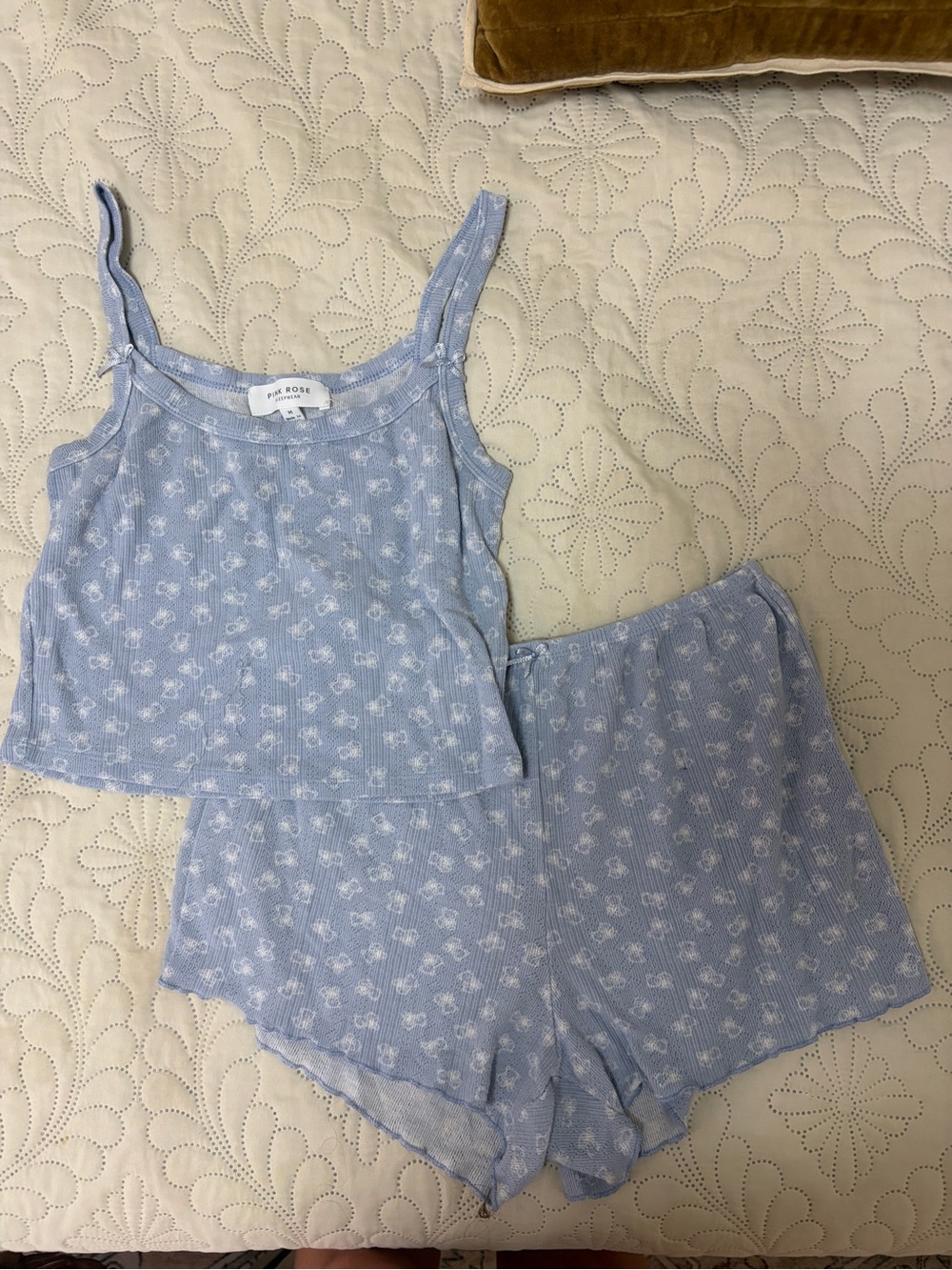 Pink Rose Tank Top & Shorts Pajama Set